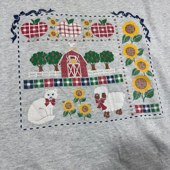 Vintage 1994 Farmhouse Sunflower Country Style T Shirt Womens XXL Single Stitch - Picture 2 of 6